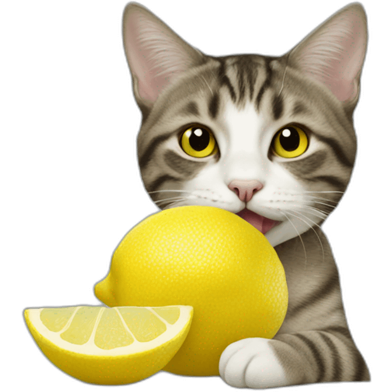 CAT EATING LEMON emoji