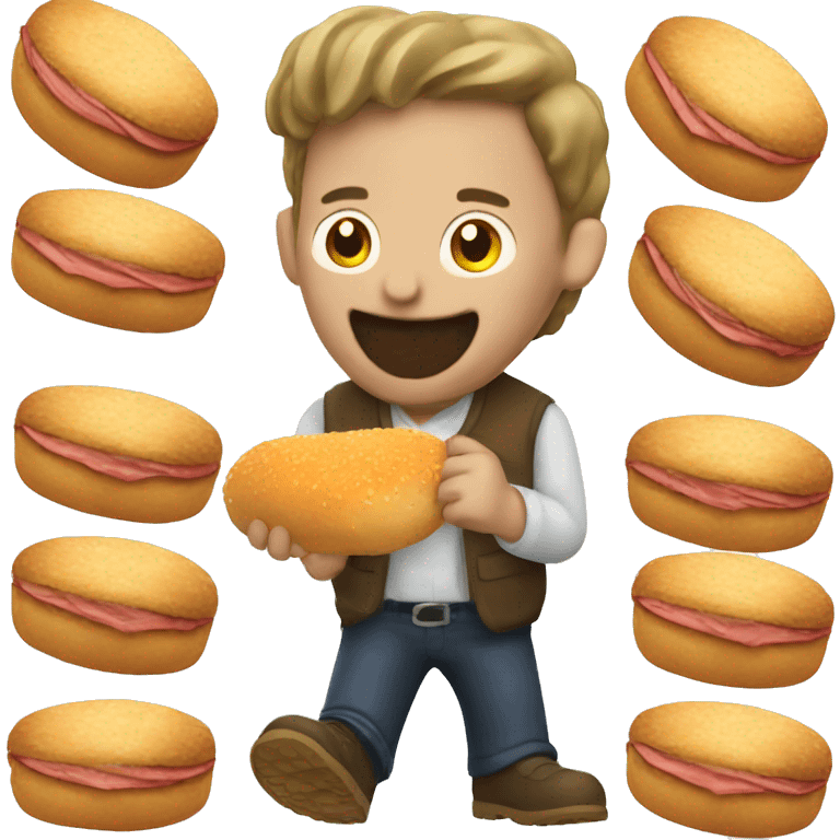 Dutch man eating a kroket emoji