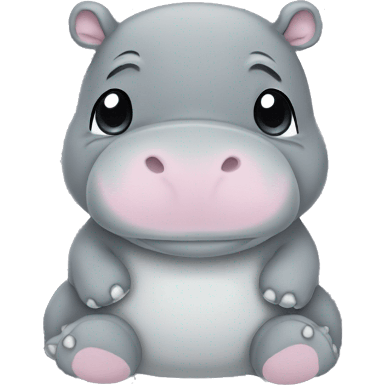 all gray baby hippo plush emoji