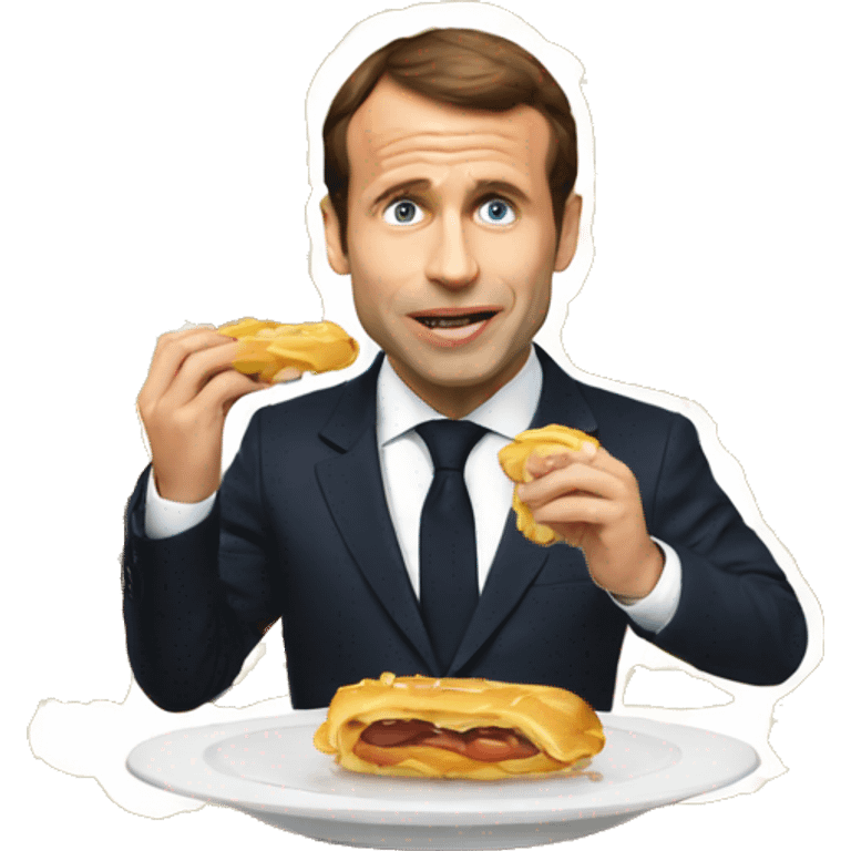 Macron eating unhealthy emoji