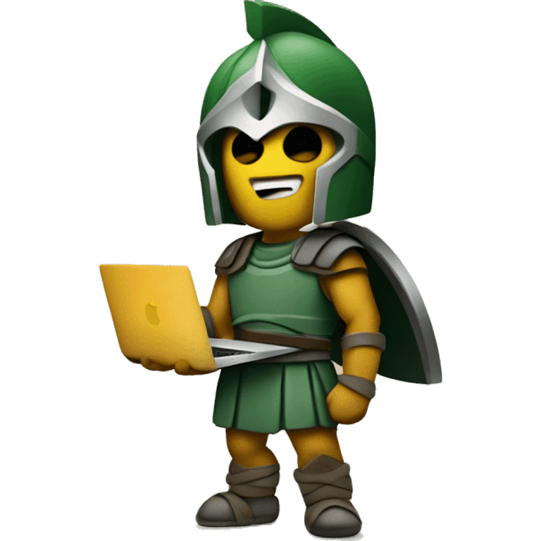 spartan with macbook emoji