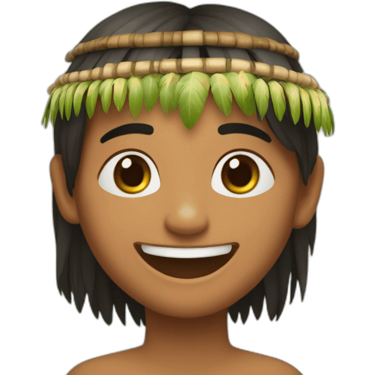 indigena de la amazonia ecuatoruiana sonriendo emoji