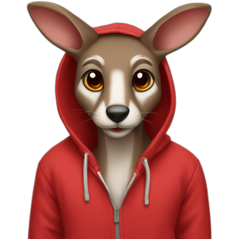 kangourou with red hoodies emoji