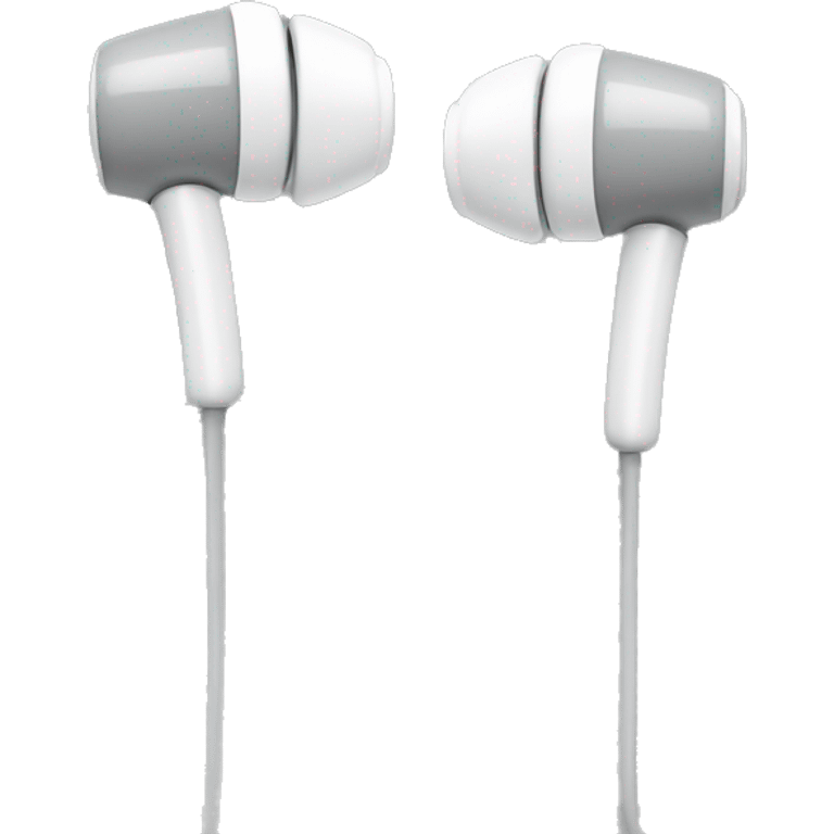 grey and white earbuds emoji