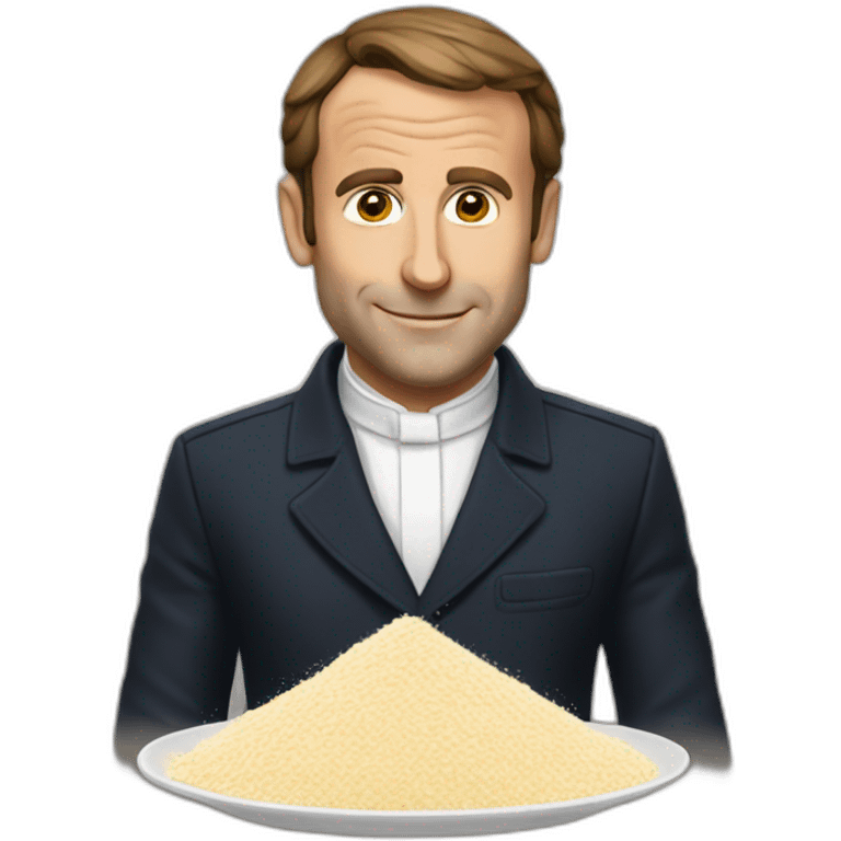 Macron with flour emoji