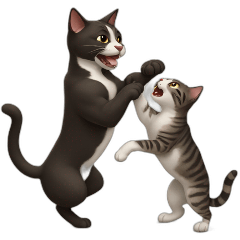 Cat fighting with dog emoji