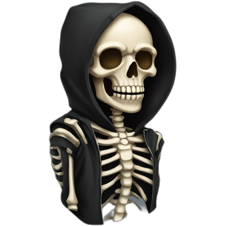 🤦 skeleton in black hoodie  emoji