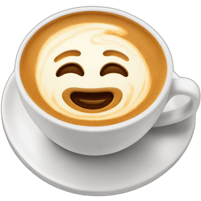 cappuccino with latte art in coding style emoji