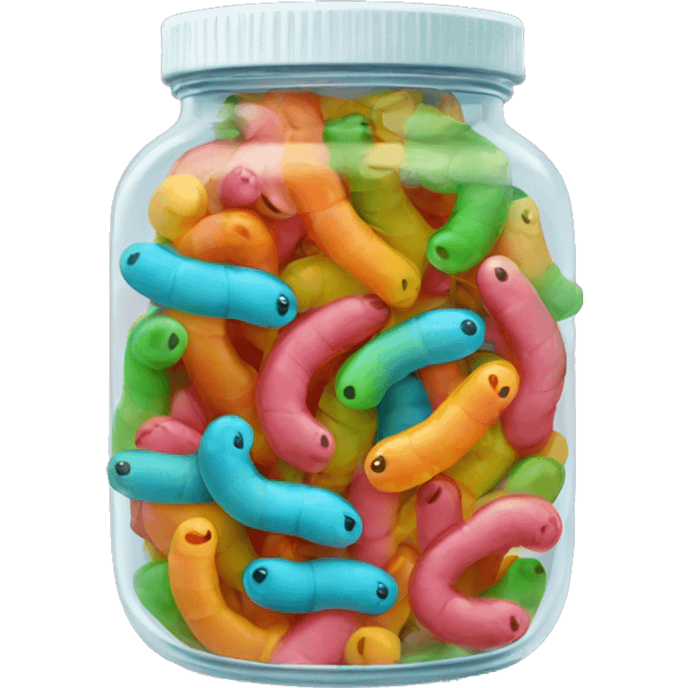 gummy worms in a jar emoji