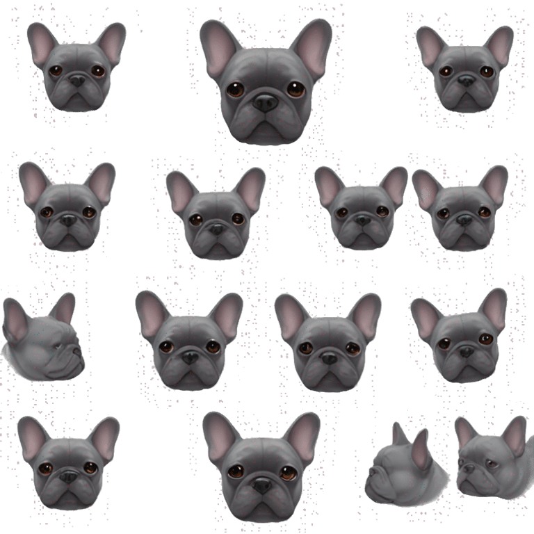 grey french bulldog emoji