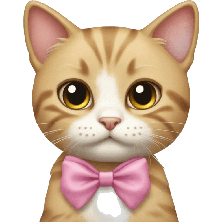 Cute cat with a bow emoji