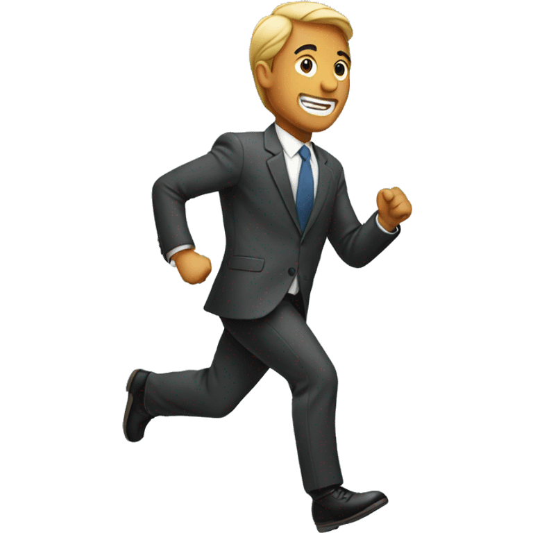 man in suit running emoji