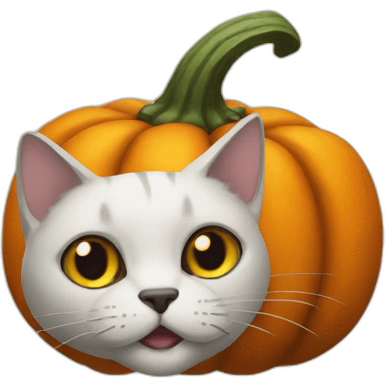 A Pumpkin like a head cat emoji