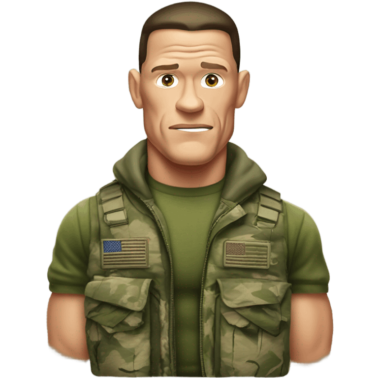 John cena in camo clothing  emoji