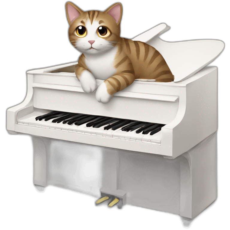 Cat playing piano emoji