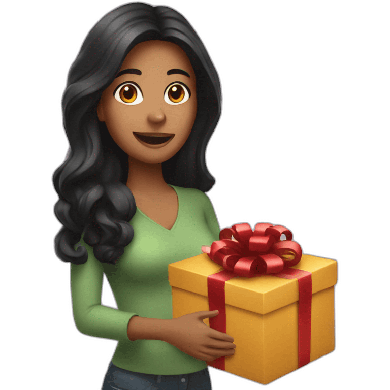 latin woman opening gift emoji