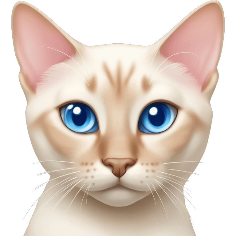 flame point Siamese cat with blue eyes and pink nose  emoji