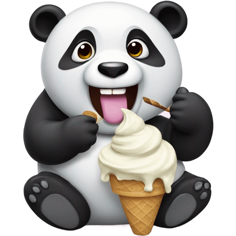 Panda eating ice cream emoji