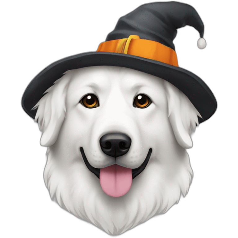 great pyrenees dog halloween hat emoji