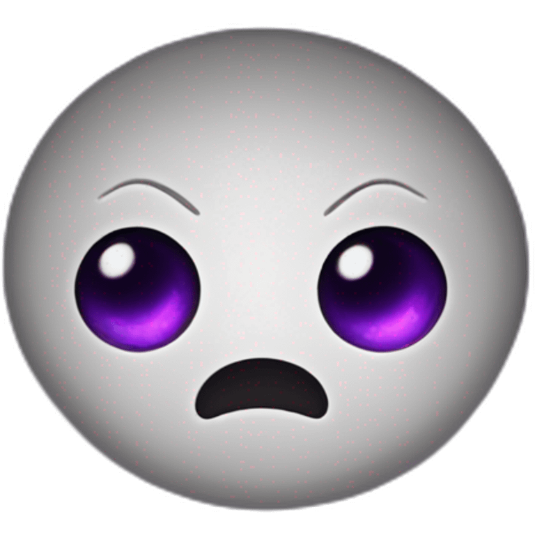 Head stump with holes in the stump for purple oval eyes and from the stump 2 horns with leaves, it’s also a ghost emoji