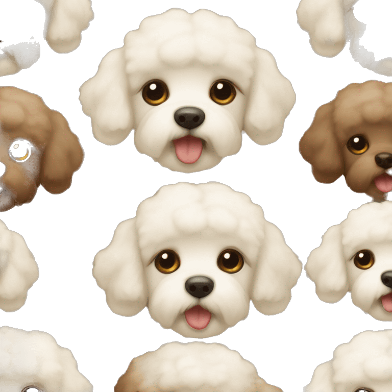 Bichon frise in brown and beige emoji