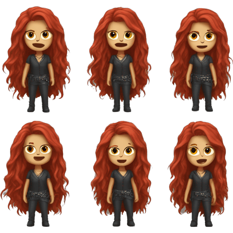 heavy metal woman with long red hair emoji