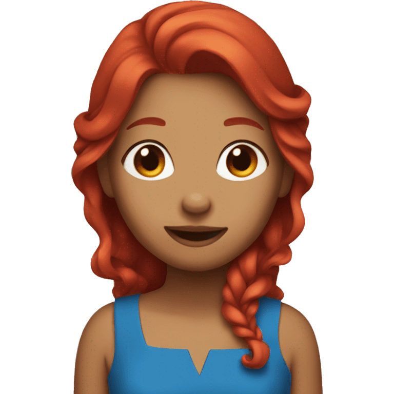 girl singing in blue dress red hair  emoji