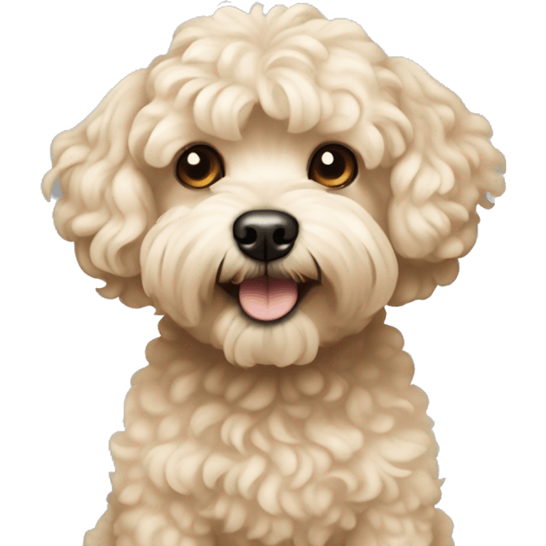 The beige maltipoo dog is not curly emoji