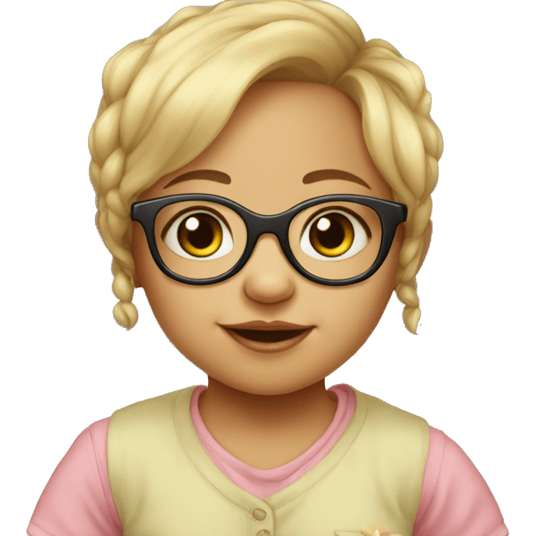 Baby girl with glasses emoji