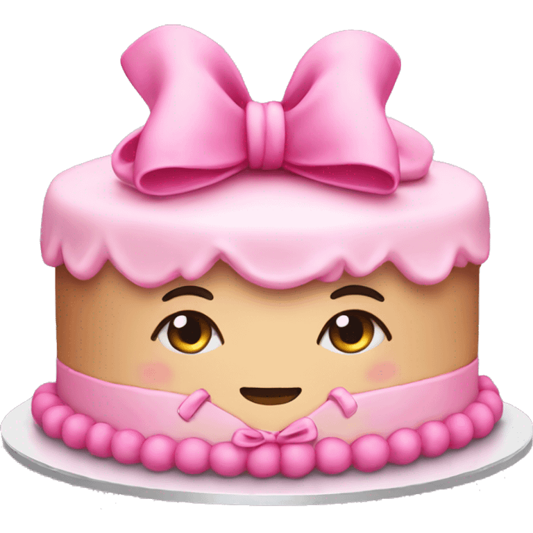 FEMALE CAKE WITH PINK BOW emoji