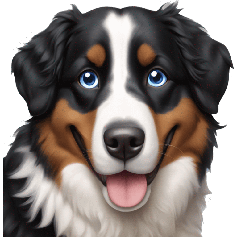 happy bernese mountain dog / australian shepherd mix (blue eyes) emoji