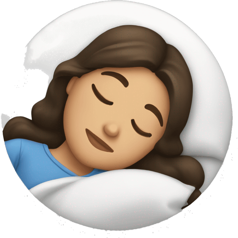 Brunette girl sleeping emoji