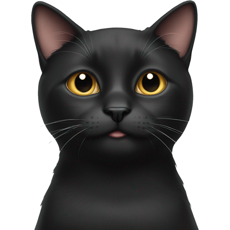 Black cat white chin  emoji