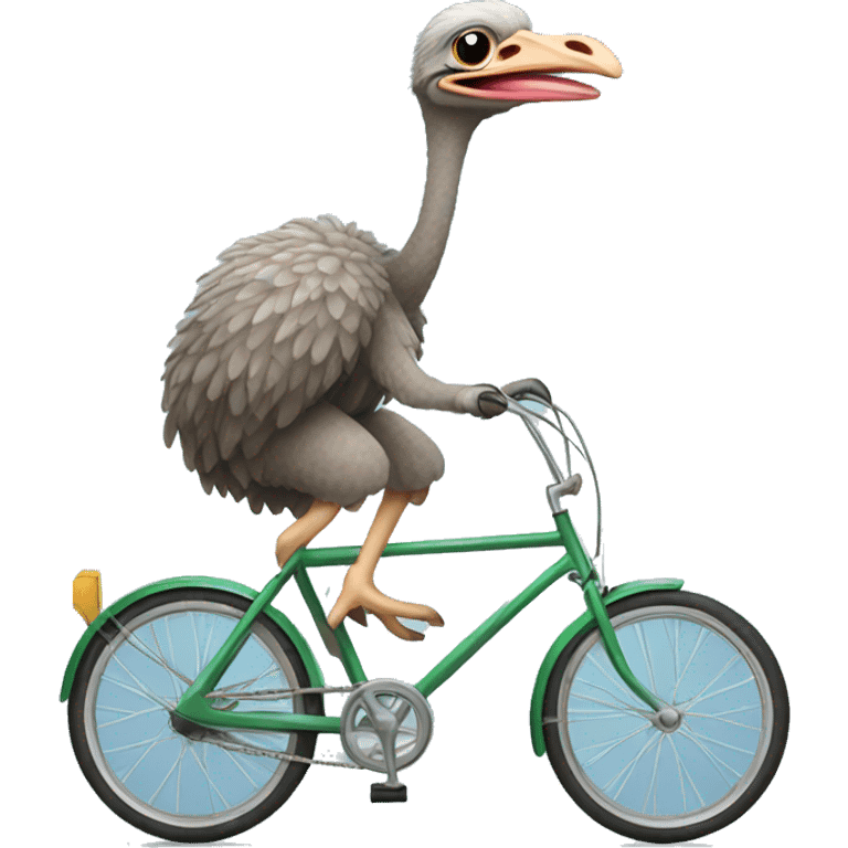 ostrich riding a bike emoji