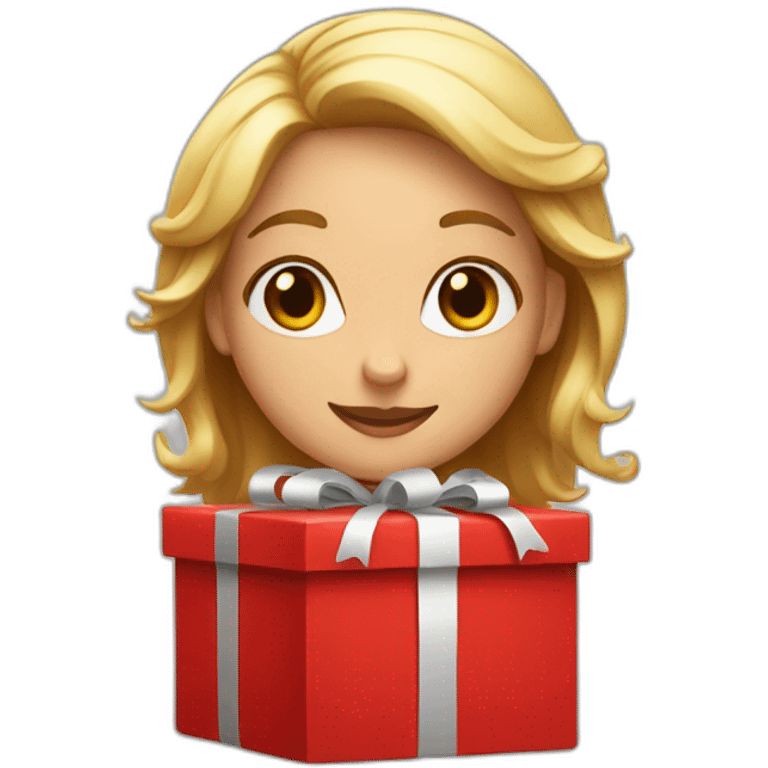 christmas girl in the red box emoji