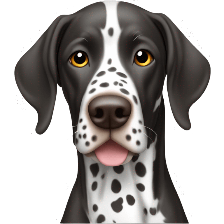 Black and white spotted German shorthaired pointer emoji