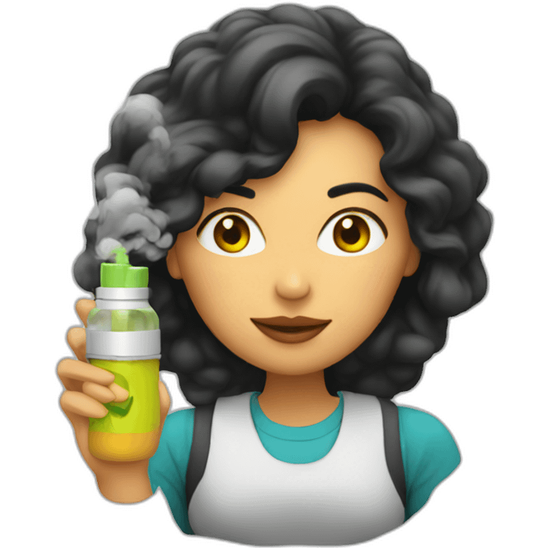 Mujer con vape emoji