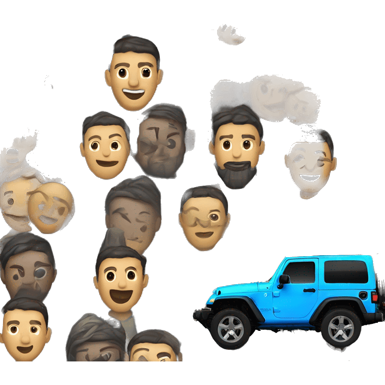 neon blue jeep wrangler emoji