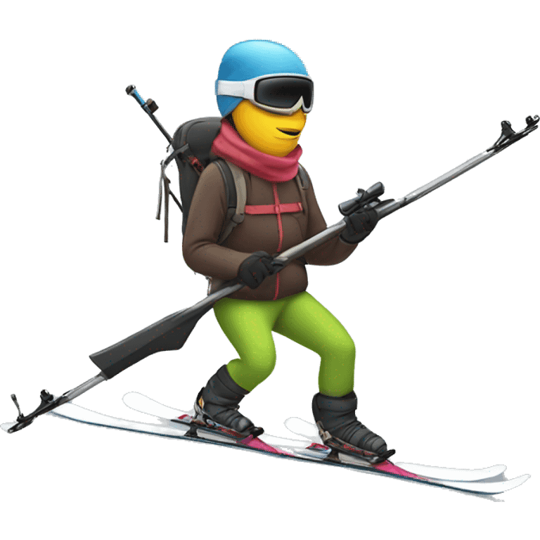 Skiing with rifles emoji