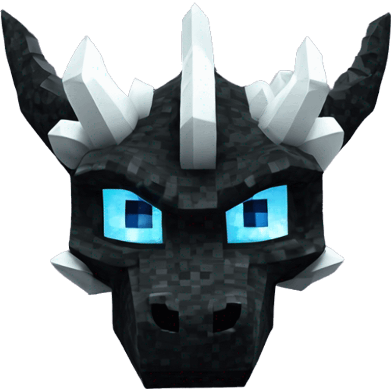 Minecraft Glitter Black Dragon Head With Diamond Horn emoji