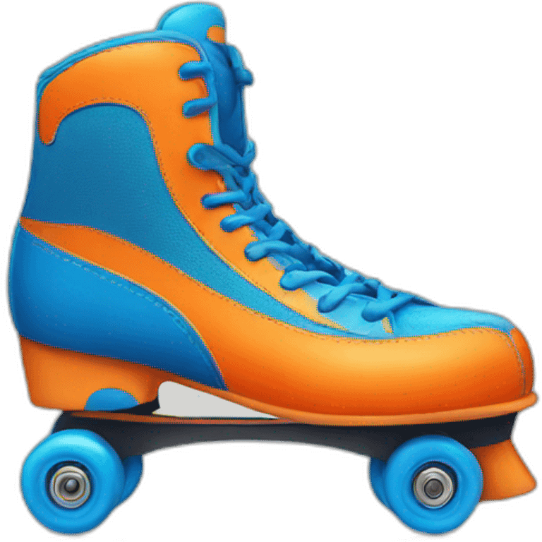 orange blue roller skate emoji