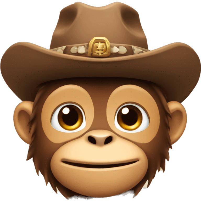 cute monkey with cowboy hat emoji