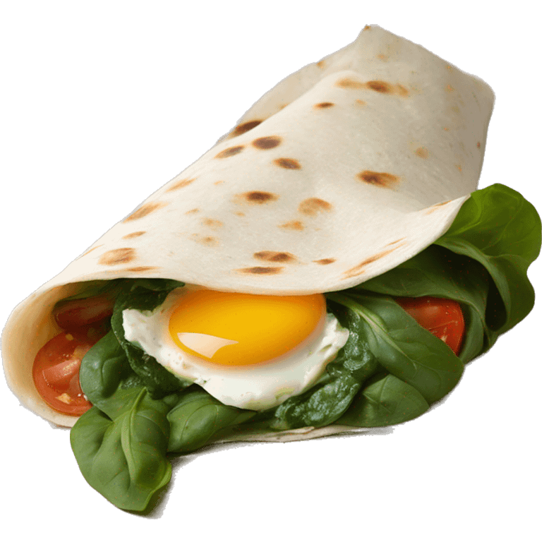 spinach feta egg white tomato wrap emoji