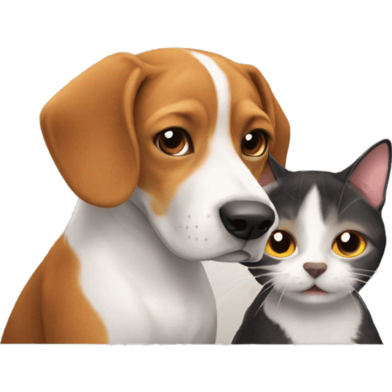 Beagle and cat emoji