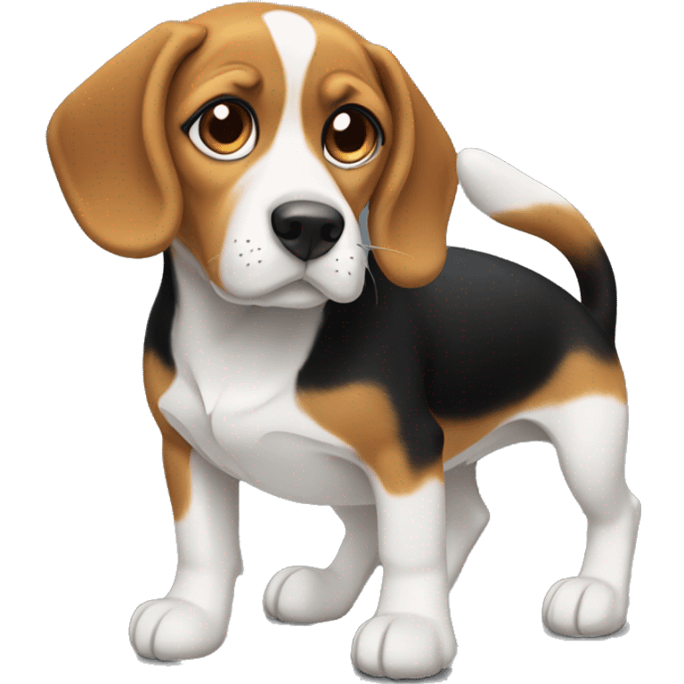 a beagle in squatting position emoji