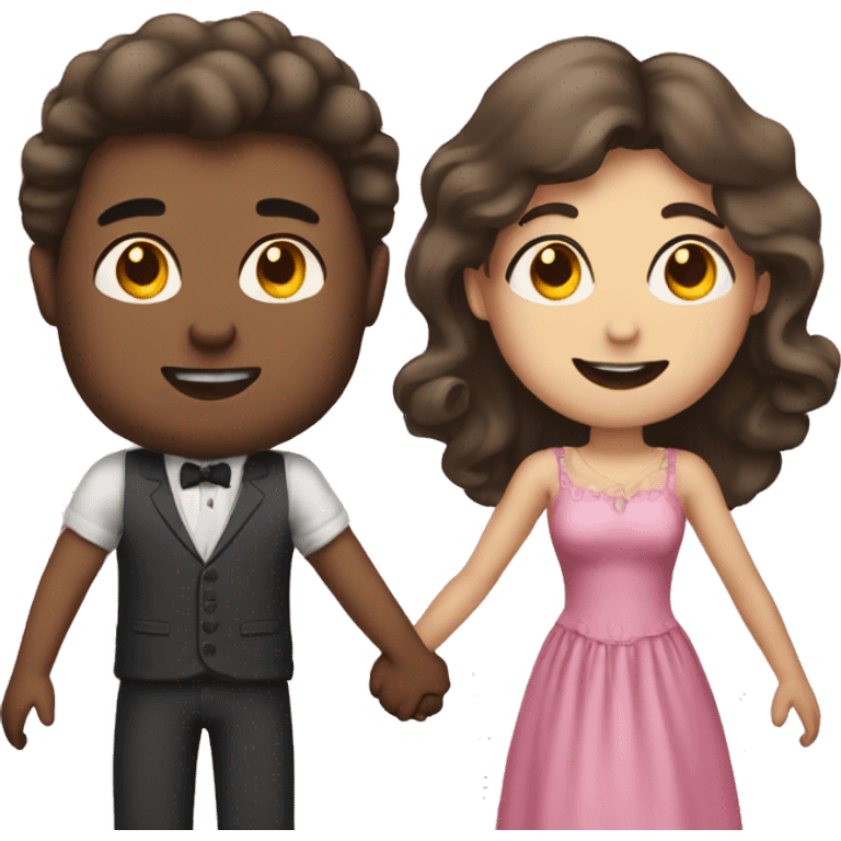 crossdressing man and woman holding hands emoji