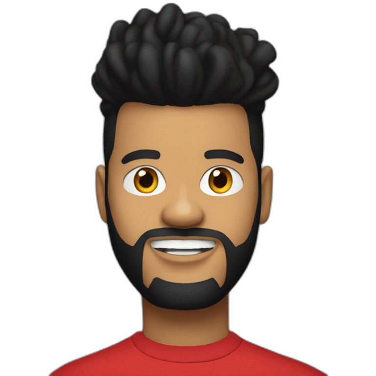 TheWeeknd with red teeshirt emoji