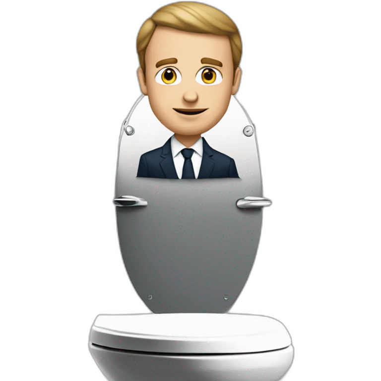 Macron on a toilette emoji