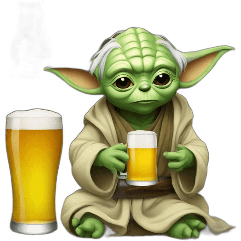 yoda drinking beer emoji