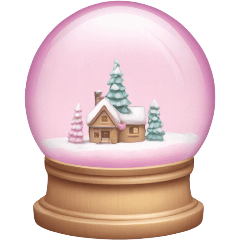 Pastel pink snow globe emoji